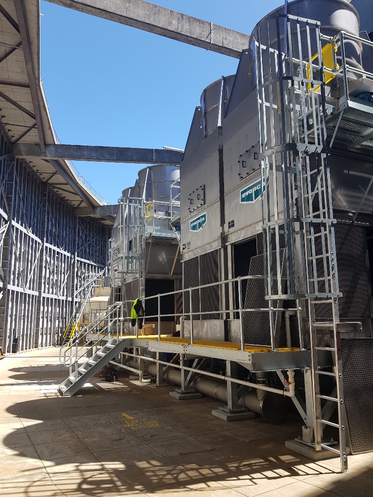 Completed cooling tower with platform