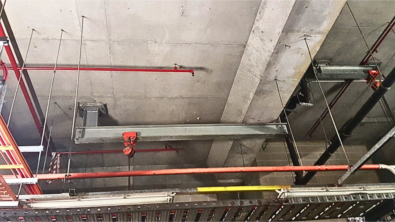 Monorails are installed throughout the site