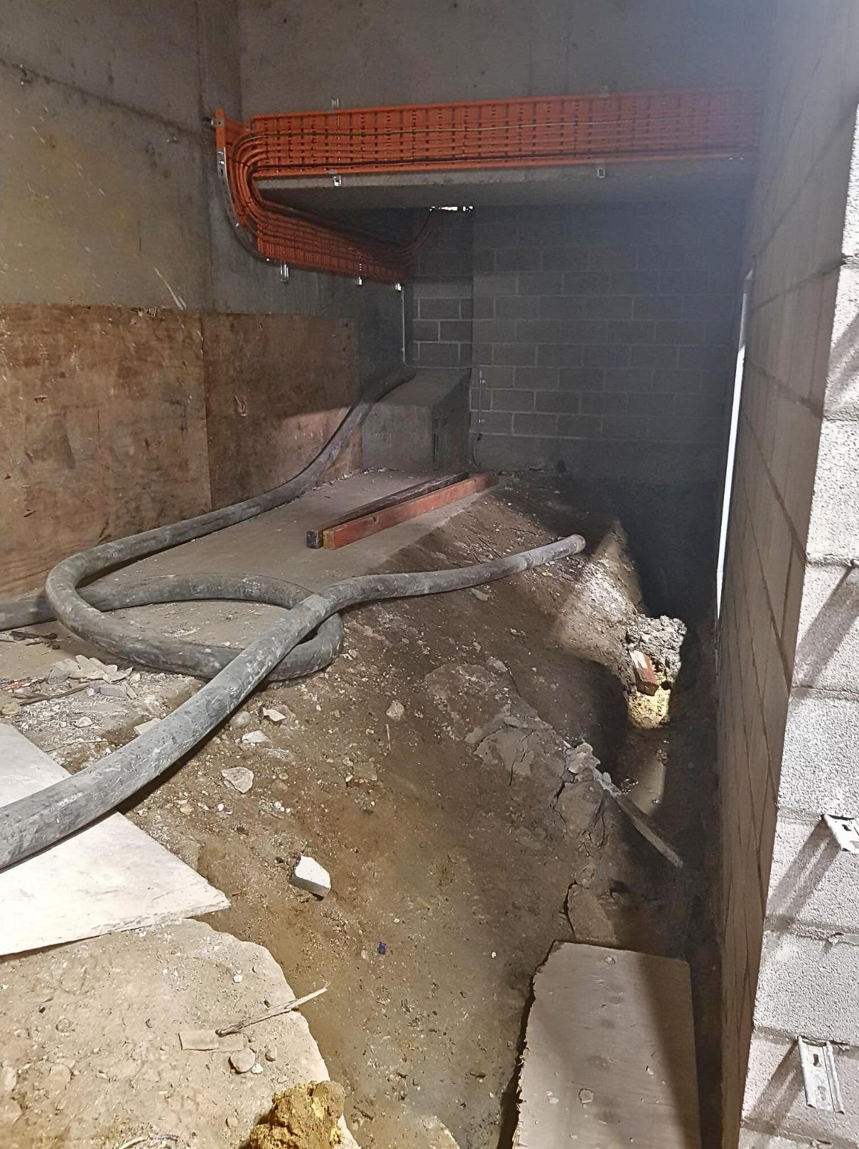 The corridor space before the project commenced