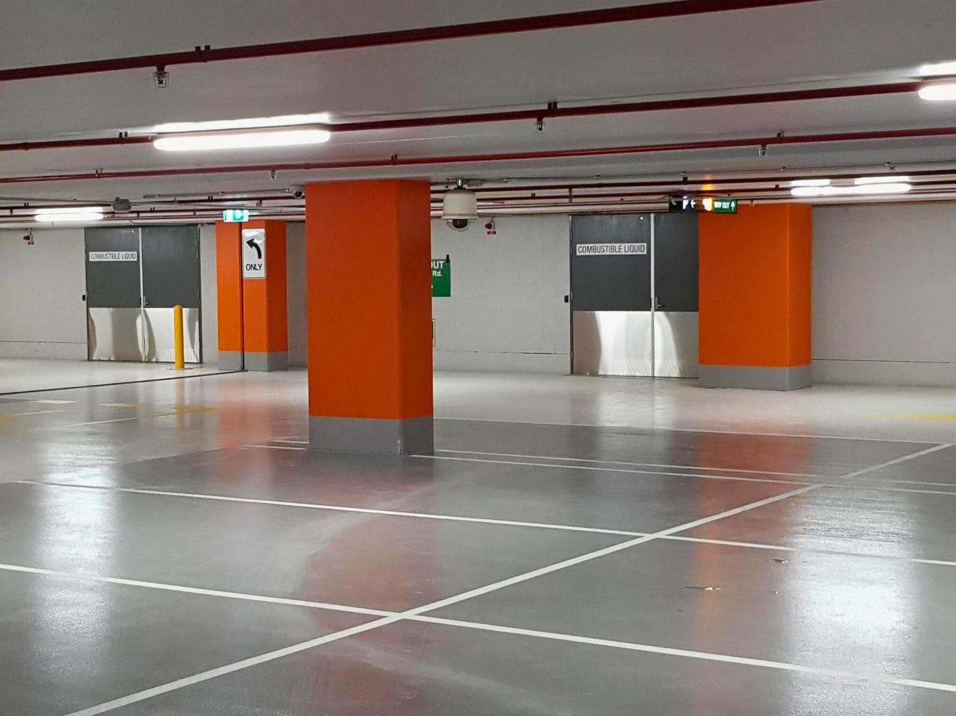 The private carpark returned to its former condition