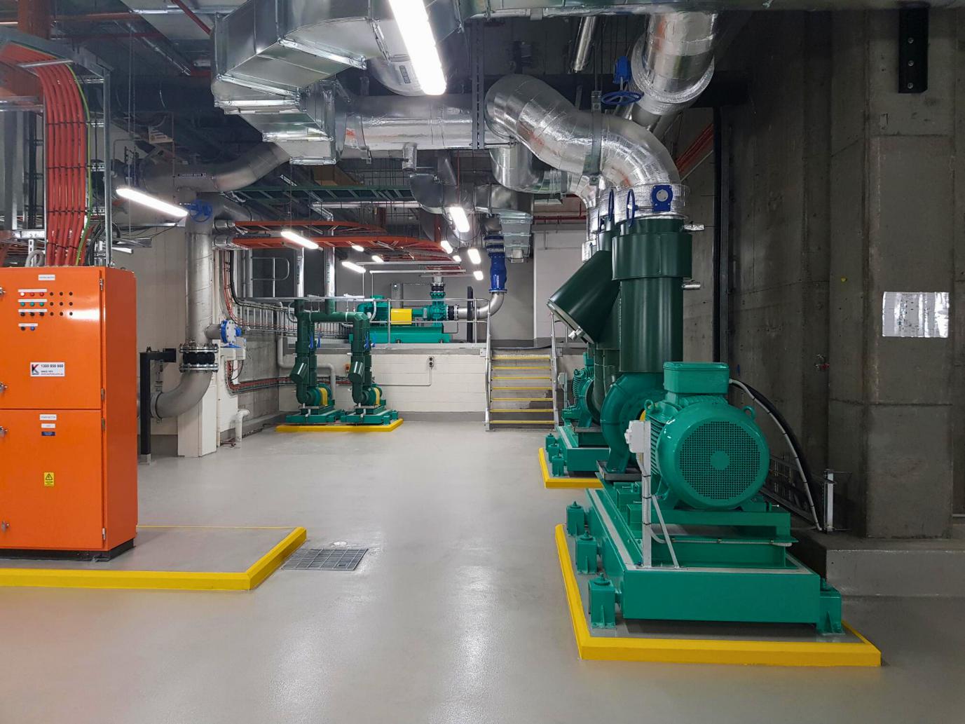 The plant room with all equipment installed